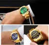 CHENXI Stainless Steel Quartz Watches High Quality Gold Bezel Gold Dial 3 Decorative Dial Stainless Steel Strap 001 Gift for Men