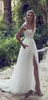 Limor Rosen 2023 NYA A-LINE LACE bröllopsklänningar Illusion Bodice Jewel Court Train Vintage Garden Beach Boho Wedding Party Bridal Gowns 1178