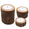 3 pièces/ensemble bougeoirs en bois pilier support bougeoir plante Pot de fleur pour la maison mariage Bar vacances décoration