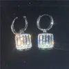 2018 Fashion Drop Earring 925 sterling silver Princess cut Diamond Cz Party wedding Dangle Earrings for women Jewelry Gift