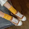 Baby meisjes ruche kniekousen hebben snoepkleuren nodig peuter lange sokken katoenen sokken kinderen breien pasgeboren babysokken8984313