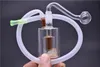 2 unids Mini Glass Water Bong percolador Perc pipas para fumar Con tubo de quemador de aceite Burbujeadores de vidrio Plataforma petrolera quemador de aceite de mano bong 10 mm
