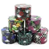 Full Colorful Print Pattern Smoking Grinders Black 4 Layers Dia 50mm Sharp Teeth Metal Tobacco Grinder Spice Pepper Crusher Cigarettes Tools