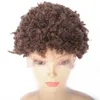 Peruca frontal de renda peruana colorida 27# apertado curto curto remy perucas de cabelo humano para mulheres negras