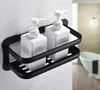 Wall Mounted Black Aluminum Allory Bathroom Soap Dish Bath Shower Shelf Bath Shampoo Holder Basket Holder Corner shelf