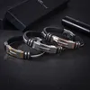 Mannen Armband Mode-sieraden Heren Armbanden Punk Siliconen Rvs Charm Cool heren Band Bangle Polsbandjes Geschenken Voor M277t