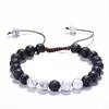 Tissage réglable 8mm noir volcanique pierre de lave perles Bracelet bricolage aromathérapie huile essentielle diffuseur Bracelet bijoux