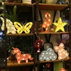 Детский стол милый лампа рождественские светодиодные светильники фламинго единорог сердце ананаса форма ночная лампа для украшения лампы моделировать фонарь с