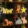 Christmas LED HOT Lights Cute Children Table Lamp Flamingo Unicorn Pineapple Shape Home Night Light Room Decoration Lamp Without Battery