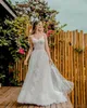 Country Dresses Spaghetti Sttraps Lace Applique Backless Sweep Train Custom Made Wedding Gown Plus Size Vestido de Novia 401