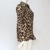Moda Damska Leopard Drukuj Z Długim rękawem Topy i Bluzki Luźne Koszule V-Neck Party Femininas Koszulka Femme