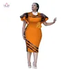 Customized African Print Clothingruffle Sleeve Knie Kleid Sommer Frauen Party Kleider plus Größe Afrikanische Kleidung 6xl BRW WY24098154766