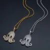 TOPGRILLZ Tier Octopus Anhänger Halskette Männer Iced Out Kubikzircon Ketten Hip Hop/Punk Gold Silber Farbe Charms Schmuck geschenk