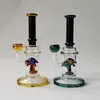 Bongs de vidrio de 10 pulgadas, plataformas Dab de aceite de 5 mm de espesor, cabezal de ducha, tubos de agua de vidrio embriagadores con junta hembra de 14 mm con tazón CS1223