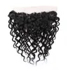 Peruvian Human Hair 13x4 Lace Frontal Water Wave Curly Virgin Hair Products Tretton av Four Lace Frontal med Baby Hårstilar