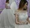 공주 아랍어 볼 가운 웨딩 드레스 2021 어깨 롱 슬리브 아첨 레이스 페르시 신부 가운 플러스 사이즈 Vestidos de Novia AL5961