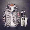 Mannen Hooded Jacket 2018 Herfst Nieuwe Mode Heren Floral Hooded Windbreaker Lichtgewicht Zip-Up Jacket met Pocket Jaqueta Masculin