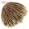 Ombre Spring Twist Hair 8 Inch Fluffy Crochet Braids Synthetic Hair Extensions Braids Kinky Curly Twists 110g/pack DHGATE SYNTHETIC HAIR