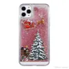 2020 sapin de noël paillettes étoiles liquide sables mouvants téléphone dur couverture arrière pour iphone 11 11promax XS MAX XR galaxy s10 note10 S9PLUS