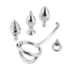 Anal Hook Butt Plugs Set 5pcs set Metal Stainless Steel Anal Hook Delay Ring A094