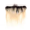 Capelli vergini brasiliani di Remy frontale in pizzo 13 * 4 da orecchio a orecchio dritto 1B / 613 capelli umani 13X4 frontale in pizzo con capelli per bambini lisci
