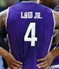 Jam Custom Northwestern College Basketball Purple White Tout nom numéro 4 Vic Law Jr. 5 Derrerk Pardon 14 Ryan Taylor 21 Turner Jersey