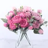 Bouquet di fiori artificiali di peonia di seta rosa rosa da 30 cm 5 teste grandi e 4 boccioli fiori finti economici per la decorazione domestica di nozze indoor 8 5343551