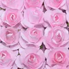 72/144 pièces 2cm Mini papier Rose fleurs artificielles Bouquet pour la décoration de fête de mariage Scrapbooking bricolage artisanat petites fausses fleurs