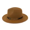 Винтажная мода мужчина женская шерсть джазовая федора шляпы Flat Brim Felt Panama Hat Cap Unisex Ploppy Gambler Party Formal Cap16357087966580