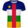 Central African Mężczyzna Młodzież T Shirt Logo Darmowe niestandardowe Nazwa Numer CAF T-shirt Nation Flag Centrafricaine French Drukuj Odzież
