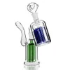 Green Glass Water Bongs with Arm Tree Recycler Dab Rigs Percolater Dab Rig with Banger Glass Bong Water Pipe Ash Catcher