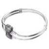 Yhamni Romantic Original Silver Heart-Shaped Snake Chain Charm Armband For Women Brand Armbandbangle DIY Jewelry Making Gift HZ286T