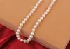 Elegancki 8-9mm White Natural Pearl Necklace 18inch 925 Silver Zapięcie