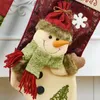 Borsa regalo di caramelle di Capodanno Babbo Natale Snowman di calza di Natale Porta del regalo Decorazione dell'albero di Natale Ornamenti Natalizi