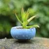 100pcs Ice-cracked Ceramic Flower Pot with Hole Home Desktop Decoration Mini Flowerpot For Succulents Fleshy Plants