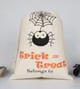 New arrive Halloween Candy Gift Sack Treat or Trick Pumpkin Printed Canvas Bag Children Party Festival Drawstring Bag