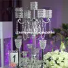 Novo estilo lindo prata metal cristal candelabros casamento decorações senyu0487
