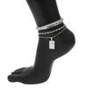 Мода 4 ШТ. / Установить браслет Anklet для женщин Аксессуары для ног Летний пляж Босиком Сандалии Браслет Летке на ноге Женская лодыжка