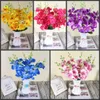 2 adet / grup Gerçekçi Yapay Kelebek Orkide Çiçek Ipek Phalaenopsis Düğün Ev DIY Dekorasyon Sahte Çiçekler Ücretsiz Kargo