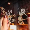 New Fashion Dollar Money Strass Lettera Fermaglio per capelli per donna Bling Crystal Hair Pins Barrettes Baby Hair Jewelry