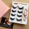 Nieuwe magnetische vloeistof eyeliner magnetische valse vals wimpers tweezer set 5 magneet valse wimpers set lijm make -upgereedschap 4 paren eyelas7438944