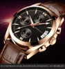 CRRJU Mens Chronograp Orologi sportivi Luxury Quartz Gold Watch Uomo Casual Business in pelle Orologio da polso impermeabile Relogio Masculino2773
