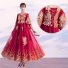Elegant Chinese Style Women Wedding Qipao Red Bride Embroidery Modern Cheongsam Long Party dress oriental Gown Vestido