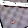 Silver Plated CZ Zircon Butterfly Pendant Necklace Shiny Crystal Wedding Necklace Jewelry Valentine Gift170o