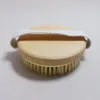Okrągły Naturalny Szczotka Ciała Horsehair bez uchwytu Sucha skóra Bath Shower Szczotki Spa Masaż Drewniane Szczotki Prysznicowe LX7421
