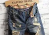 Unika mens rippade denim shorts vintage mode designer tvättad knä längd jeans 2019 repade hip hop korta byxor byxor 780