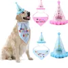 Pet Dogs Caps Cat Dog Birthday Headwear Czapki Pet Hat Party Headwear Costume Dla Chihuahua Cat Dog Birthday Hat and Scarf 1Set = 2szt