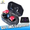 G01 tws öronproppar Binaural Bluetooth 5.0 Hörlurar Touch Vattentät True Wireless Stereo Tunga Bass hörlurar Sport Headset med Mic Izeso