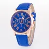 Hot Sales Unisex Geneva Läder Pu Quartz Klockor Män Kvinnor Mode Casual Roma Män Vakt Casual Dress Rose Gold Wrist Watches YD002