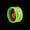 30mm 2-piece Mini Herb Grinder Smoking Accessory 24ps/lot 2 Layers Hard Plastic Acrylic Tobacco Grinders Muller Spice Crusher with Stickers